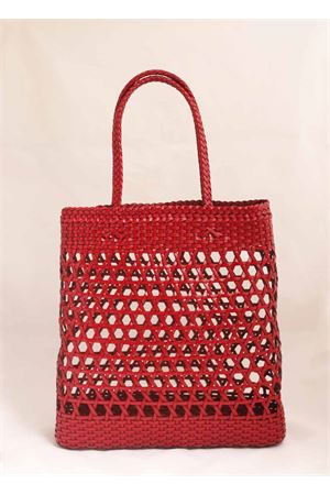 Borsa in pelle intrecciata rossa Laboratorio Capri | 082RED